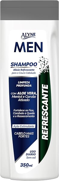 Alyne Men Refrescante Shampoo para Cabelos 350ml, Azul