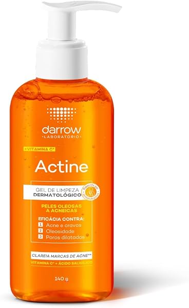 Darrow Actine Gel de Limpeza Facial com Ácido Salicílico, Vitamina C e Lactato de Mentila, 140g