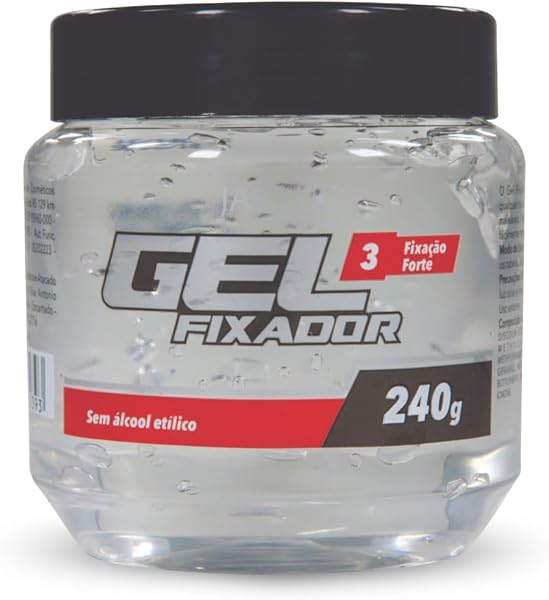 Jay'Luc Cosméticos Gel Fixador Fixação Forte 3, 240g, Sem Álcool Etílico, Incolor
