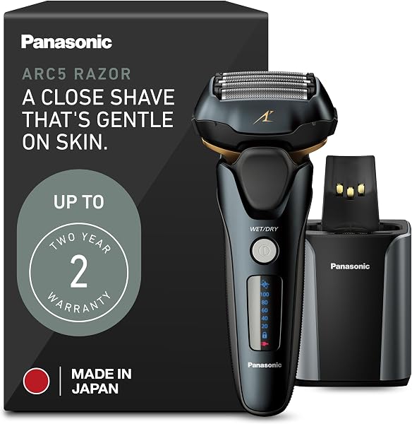 Panasonic Arc5 ES-LV97-K Barbeador Elétrico com Estação de Limpeza e Carregamento